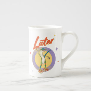 Taza De Porcelana Humor de Día Perezoso Gecko Retro