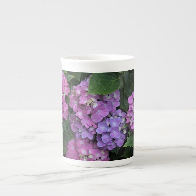 Taza De Porcelana Hydrangea rosa (Frente)