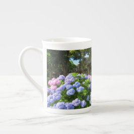 Taza De Porcelana Hydrangeas azules y rosas - Viñedo de Martha