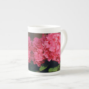 Taza De Porcelana Hydrangeas rosa
