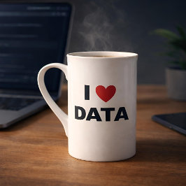Taza De Porcelana I Love Data Bone China Mug | Geek Coffee Cup