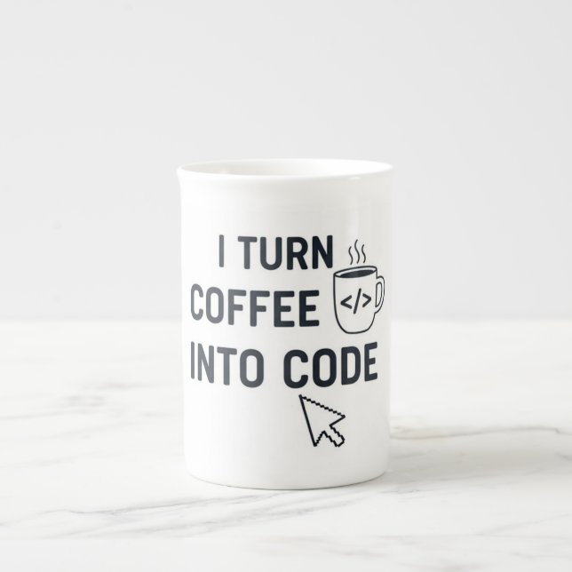 Taza De Porcelana I Turn Coffee Into Code - Funny Programmer Quote (Frente)