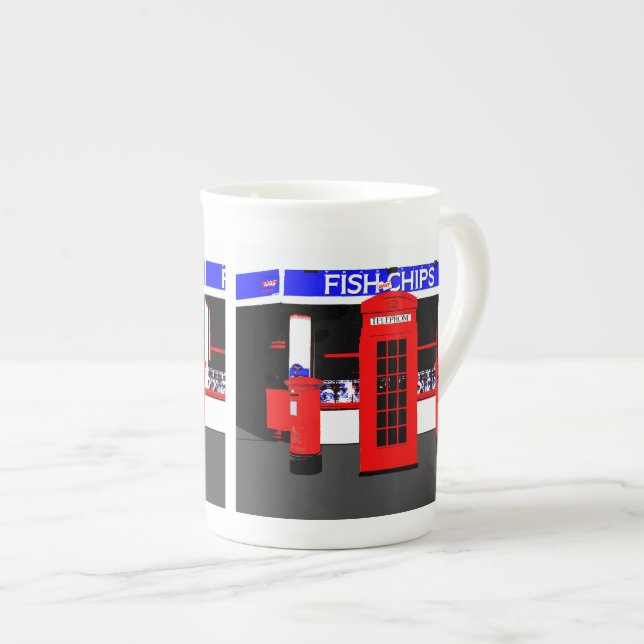 Taza De Porcelana Iconos ingleses típicos de Inglaterra (Derecha)