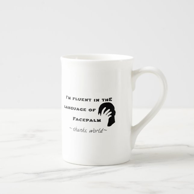 Taza De Porcelana Idioma del Facepalm (Derecha)