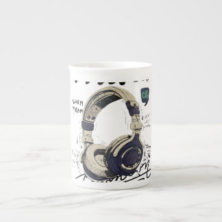 Taza De Porcelana Ilustración de auriculares retro urbanos