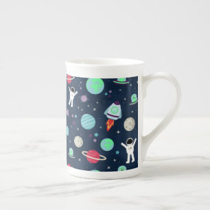 Taza De Porcelana Ilustración de patrón espacial