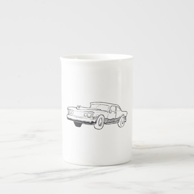 Taza De Porcelana ilustracion del vehículo (Frente)