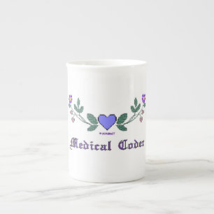 Taza De Porcelana Impresión CS azul de código médico
