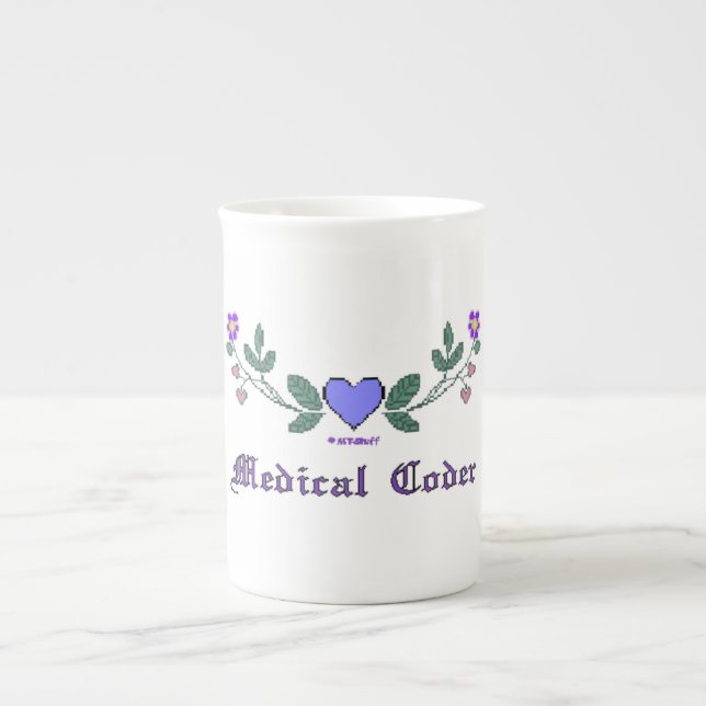 Taza De Porcelana Impresión CS azul de código médico (Frente)