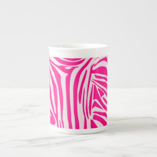 Taza De Porcelana Impresión de cebra rosa