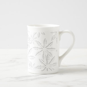 Taza De Porcelana Impresión de copos de nieve