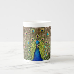 Taza De Porcelana Impresión de pavo real colorida
