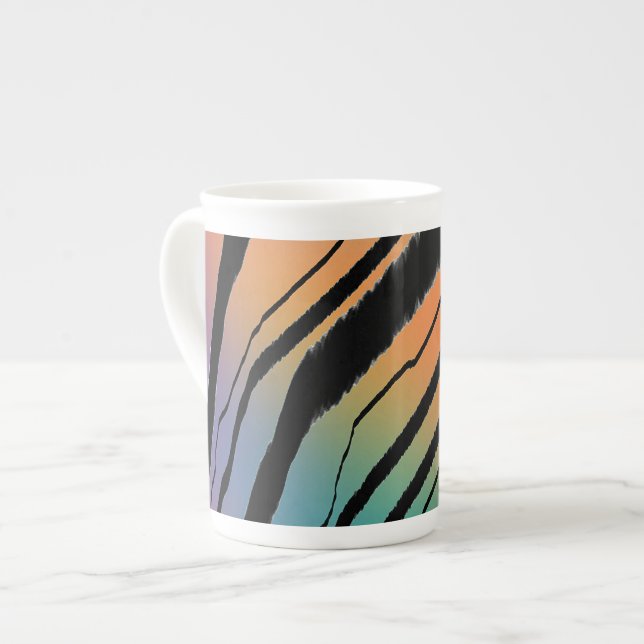 Taza De Porcelana Impresión de tiburón arco iris (Izquierda)