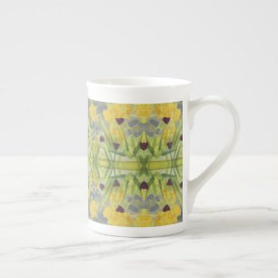Taza De Porcelana Impresión floral de corazón en acuarela