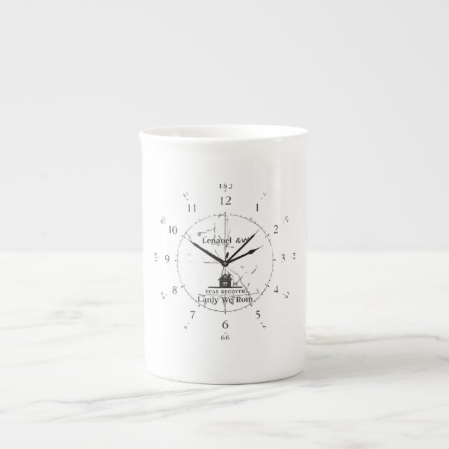 Taza De Porcelana Impresión interna de coordenadas personalizadas |  (Frente)
