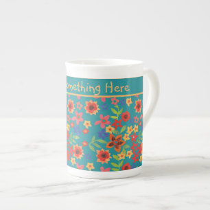 Taza De Porcelana Impresiones florales retro de moda sobre el Person