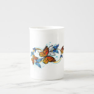 Taza De Porcelana Infinidad de Mariposas Monarca