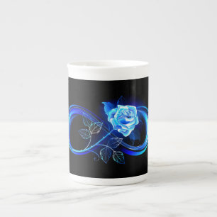 Taza De Porcelana Infinito brillante con rosa azul