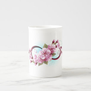 Taza De Porcelana Infinito con las flores de flores de Sakura Blosso