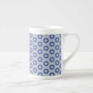 Taza De Porcelana Ingeniero Mecánico de Engranajes Azules Grises Mec
