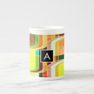 Taza De Porcelana Inspirado en funky retro colorido