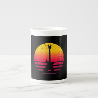 Taza De Porcelana Instrumento Guitar Sunset Electric Rock Music Love