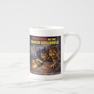 Taza De Porcelana Invasión de las Ardillas Platillo Parodia