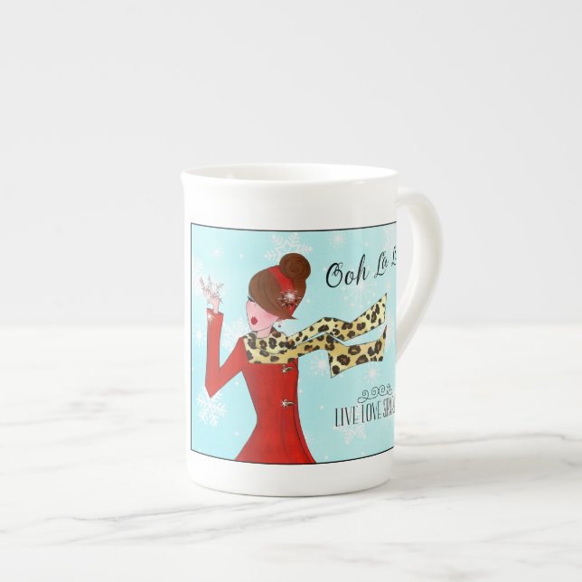 Taza De Porcelana INVIERNO DIVA - ¡Viva el amor Sparkle! (Derecha)