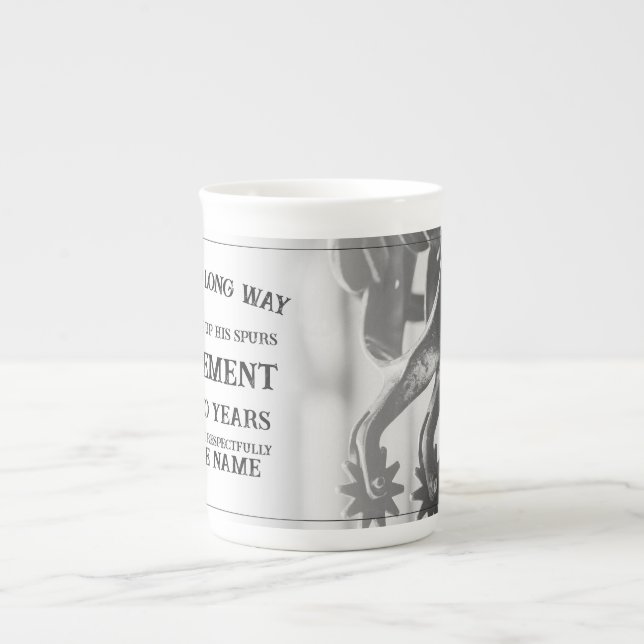 Taza De Porcelana Invitación de jubilación con espoletas viejas (Frente)