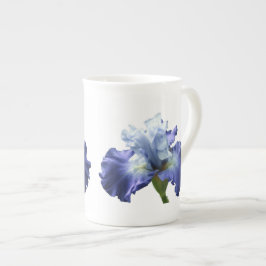 Taza De Porcelana Iris azul y blanco profundo