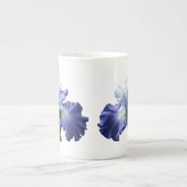 Taza De Porcelana Iris azul y blanco profundo