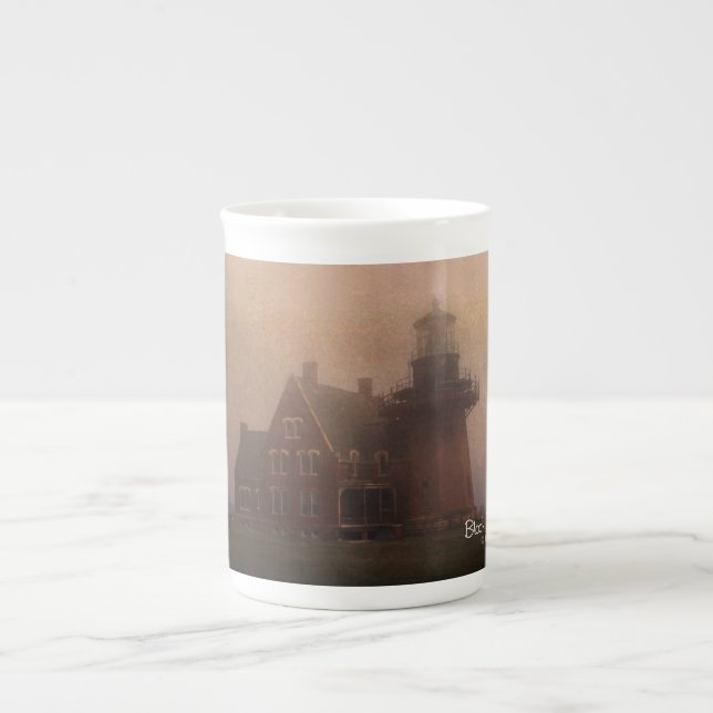 Taza De Porcelana Isla de bloques (Frente)