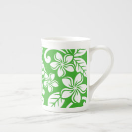 TAZA DE PORCELANA ISLA PLUMERIA (VERDE CÍTRICO)