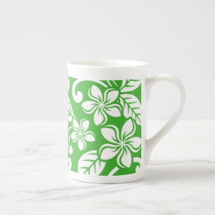 TAZA DE PORCELANA ISLA PLUMERIA (VERDE CÍTRICO)