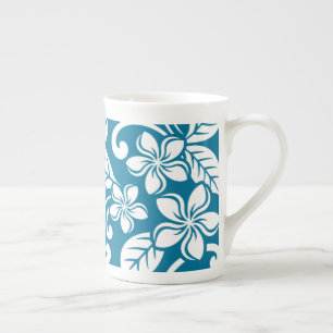 TAZA DE PORCELANA ISLAND PLUMERIA (AZUL CARIBE)