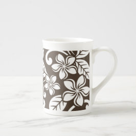 TAZA DE PORCELANA ISLAND PLUMERIA (CAFÉ MARRÓN)
