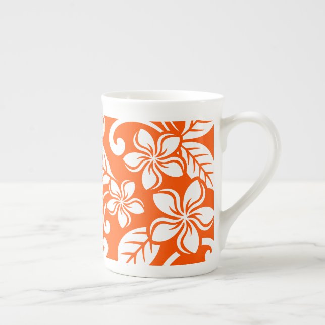 TAZA DE PORCELANA ISLAND PLUMERIA (MUY NARANJA) (Derecha)