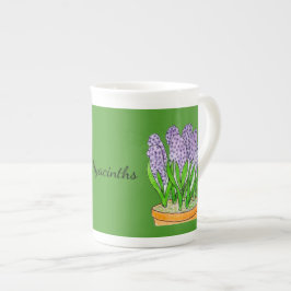 Taza De Porcelana Jacintos en maceta