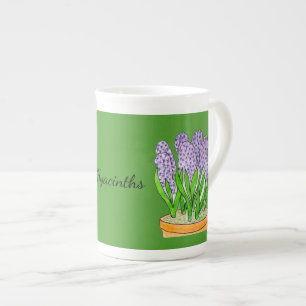 Taza De Porcelana Jacintos en maceta