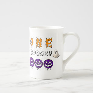 Taza De Porcelana Jack O Lantern Sonriente Con Montón De Dulces De H