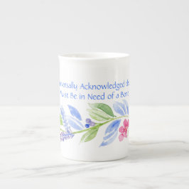 Taza De Porcelana Jane Austen Motto Floral BONE CHINA