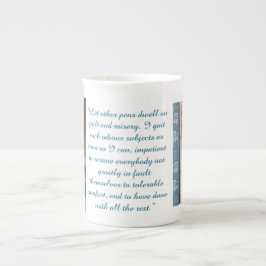 Taza De Porcelana Jane Austen Quote (Blue)