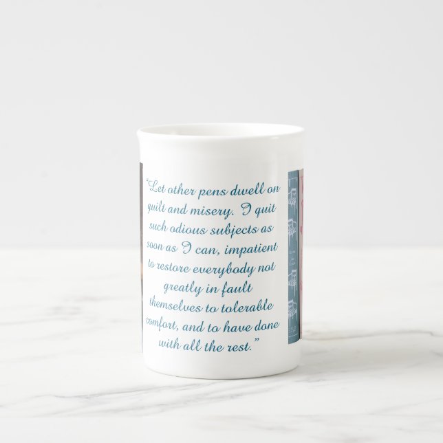 Taza De Porcelana Jane Austen Quote (Blue) (Frente)