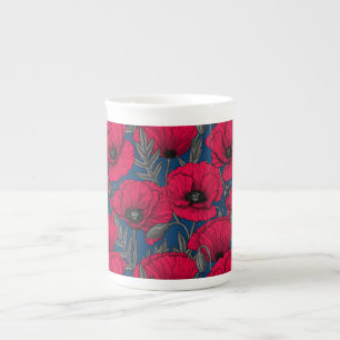Taza De Porcelana Jardín de adormidera nocturno