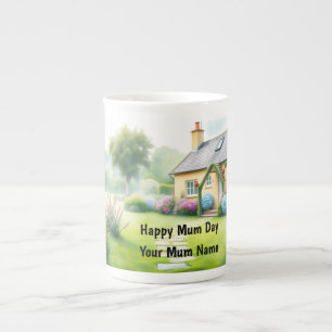 Taza De Porcelana Jardín de Campo Panorama Floral Personalizado