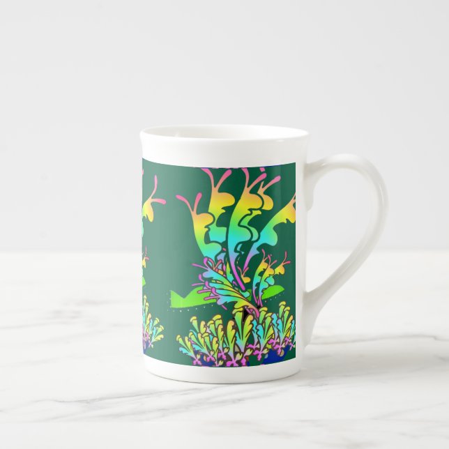Taza De Porcelana Jardín de flores (Derecha)