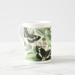 Taza De Porcelana Jardín de mariposas y flores