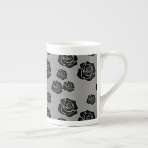 Taza De Porcelana Jardín de Rosas Negras Amante de las Flores Jardin