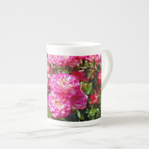 Taza De Porcelana Jardín rosa rosado