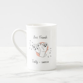 Taza De Porcelana Jarra Pinky Con Nombre Mejor Amigo Personalizado